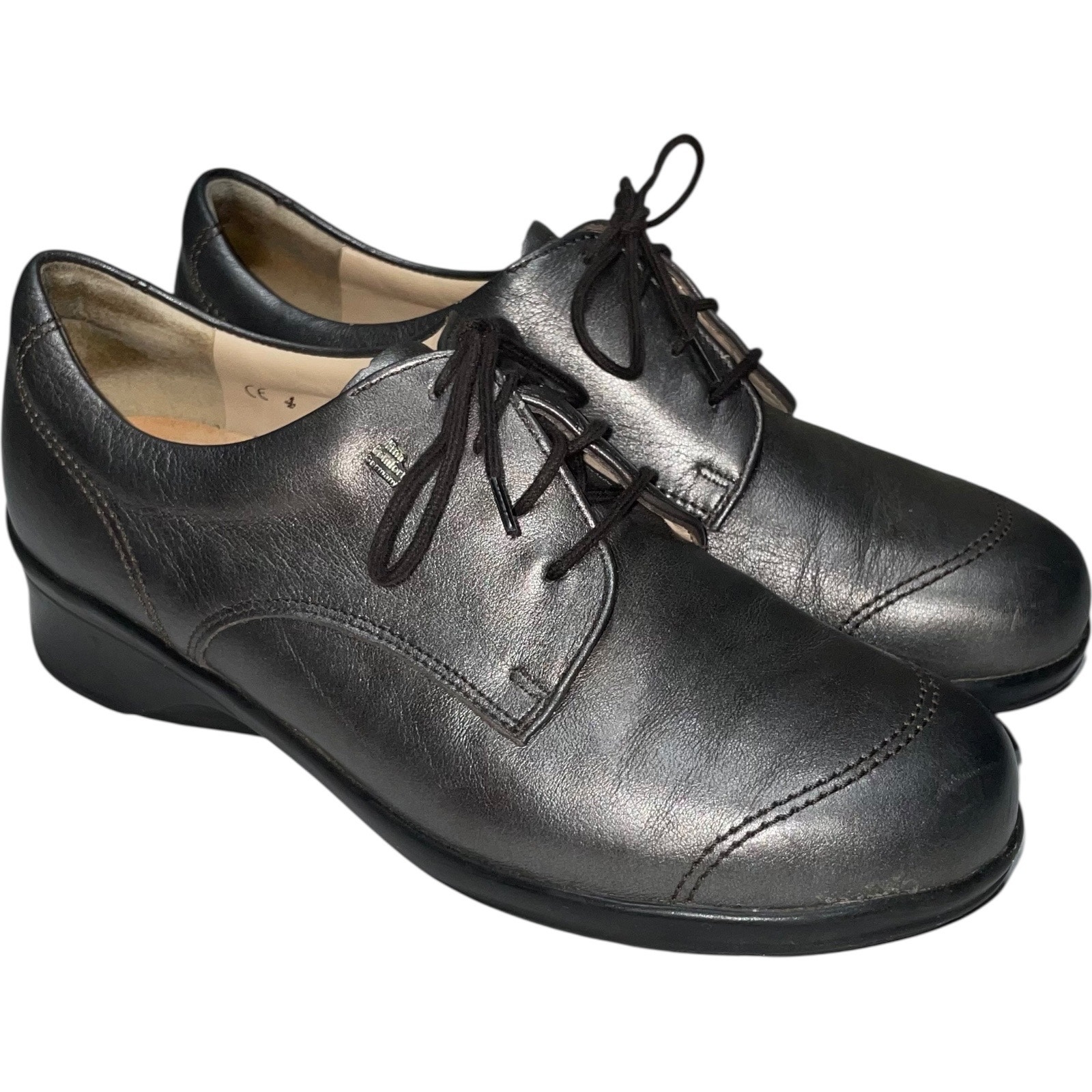Finn Comfort Metallic Leather Shoes Size: Uk 4 Us 6.5